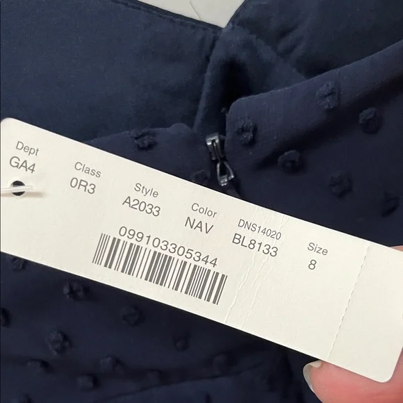 NWT J. Crew Cameron Swiss Dot Dress In Navy With Pockets - Picture 8 of 12